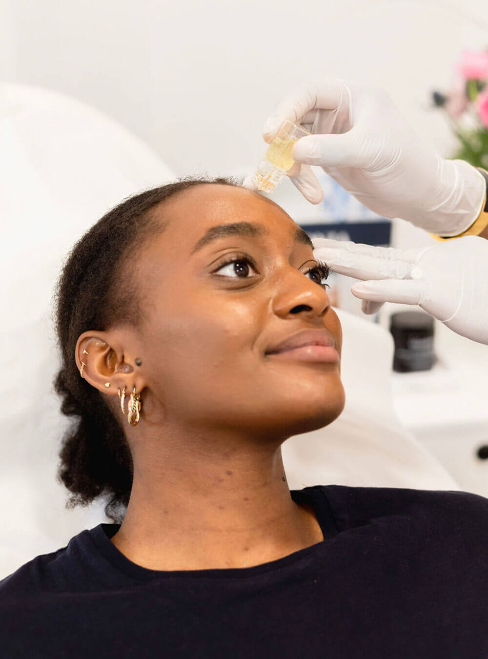 Female face at Aqua Gold treatment