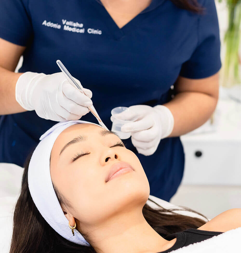 Female face at Facials treatment