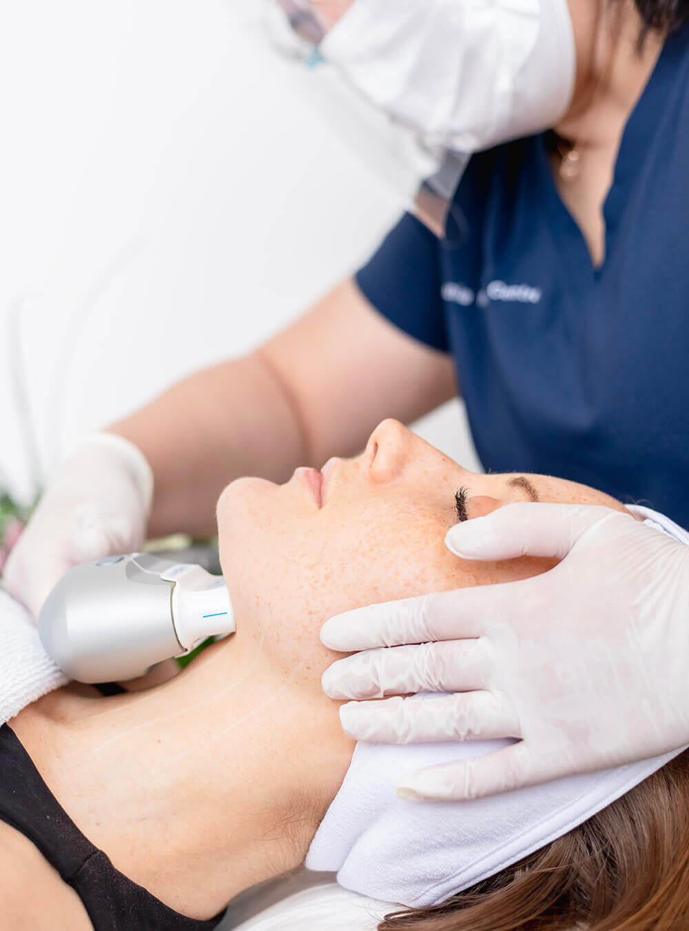 Female patient face at Skin Tightening treatment